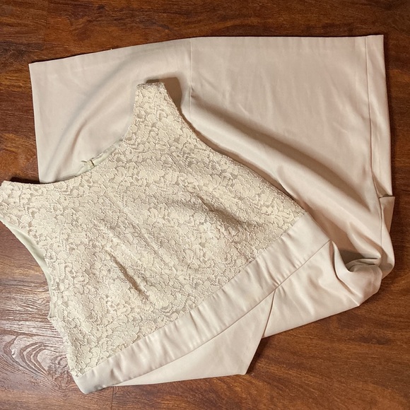 Dress Barn Dresses & Skirts - Dress barn Neutral lace detail size 16 midi dress
